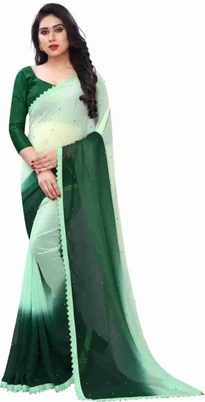 Multicolor georgette Dimond work Fancy Saree