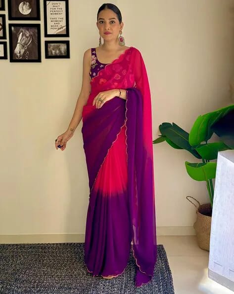 Women Multicolour Georgette Fancy Saree