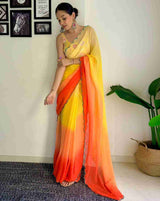 Women Multicolour Georgette Fancy  Saree